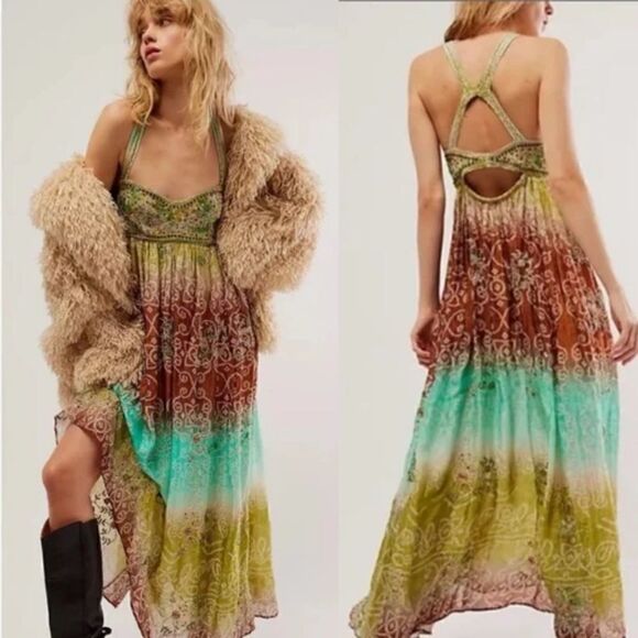 Free People Dresses & Skirts - Free People Into The Nights Maxi Dress Size XS